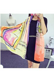 Fashion Perfume Bottle Pattern Printing Color Colorful Cotton Twill Scarf Shawl