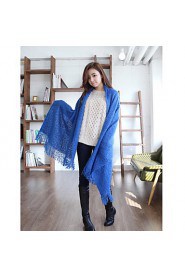 Hippocampus Wool Fringed Hollow Solid Color Thickening Lengthen Female Scarf Shawl