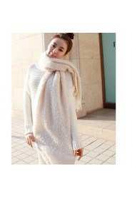Hippocampus Wool Fringed Hollow Solid Color Thickening Lengthen Female Scarf Shawl