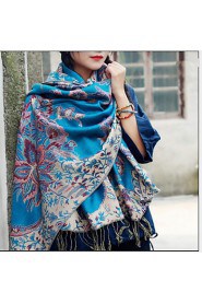 Cotton National Wind Shawls Scarf Female Autumn And Winter Long Section Of Large Embroidery Tassels Shawl