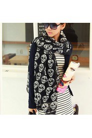 Women Cute Casual Skull Scarf Scarves Shawls