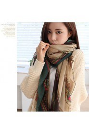 Korean Version Of The National Wind Cotton Green Voile Printing Scarf Shawl Scarves