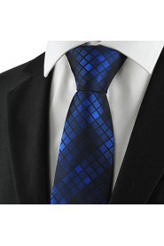Men's Plaid Pattern Tie Necktie For Wedding Party Holiday Business With Gift Box (3 Colors Available)