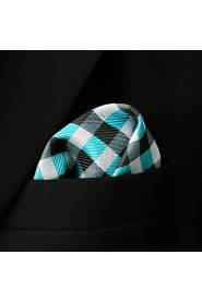 Men's Casual Check Pattern Multicolor Silk Handkerchief