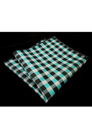 Men's Casual Check Pattern Multicolor Silk Handkerchief