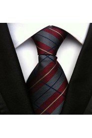 Men Wedding Cocktail Necktie At Work Gray Red Colors Tie