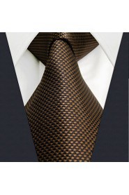 Mens Tie Solid Color Dark Brown Chocolate Necktie Silk Classic
