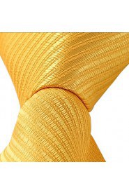 Men Pure Yellow Tie Business Leisure Career Jacquard Necktie