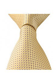 Blue Dots Yellow Jacquard Men Leisure Business Suit Necktie