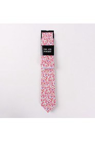 Fashion Men Casual Floral Skinny Necktie Kerchief Set(Width:6.5cm)