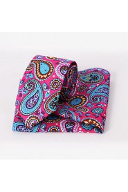 Fashion Men Casual Floral Skinny Necktie Kerchief Set(Width:6.5cm)