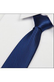 Royal Blue Oblique Striped Jacquard Arrow Men Necktie Tie