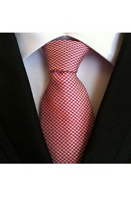 Men Wedding Cocktail Necktie At Work Pink White Colors Tie