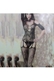 Deluxe Floral Pattern Nylon Women's Body-Stocking Sexy Uniform