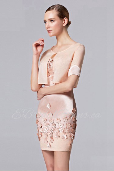 Evening Dress Sheath / Column Mini / Short Cocktail Party / Prom Dress with Crystal