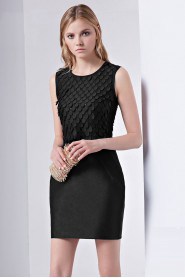 Scoop Mini / Short Cocktail Party / Prom Dress Sheath / Column