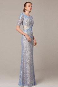 Hollow Out Scoop Evening Dress Floor-length Sheath / Column