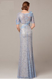 Hollow Out Scoop Evening Dress Floor-length Sheath / Column
