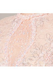 Trumpet / Mermaid High Neck Evening Dress Floor-length with Embroidery / Crystal
