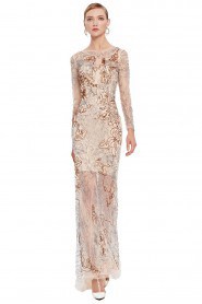 Scoop Hollow Out Evening Dress Floor-length Sheath / Column