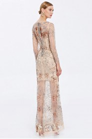 Scoop Hollow Out Evening Dress Floor-length Sheath / Column