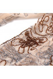 Scoop Hollow Out Evening Dress Floor-length Sheath / Column