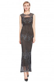 Scoop Evening / Prom Dress Sheath / Column Ankle-length