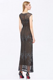 Scoop Evening / Prom Dress Sheath / Column Ankle-length