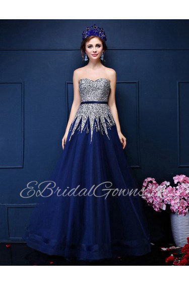 A-line Strapless Prom / Formal Evening Dress with Beading