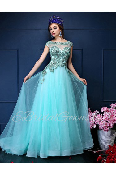 A-line Scoop Prom / Formal Evening Dress with Crystal