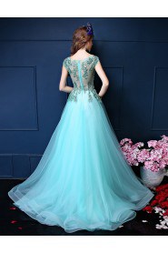 A-line Scoop Prom / Formal Evening Dress with Crystal