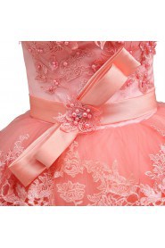 Ball Gown Strapless Tulle Prom / Formal Evening / Quinceanera / Sweet 18 Dress with Pearl