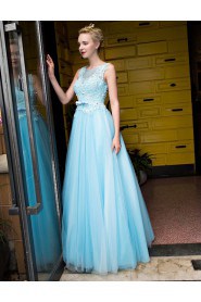 A-line Scoop Prom / Formal Evening Dress with Beading