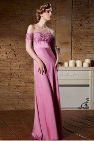 Strapless Floor-length Sleeveless Satin Formal Prom / Evening Dress