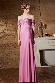 Strapless Floor-length Sleeveless Satin Formal Prom / Evening Dress