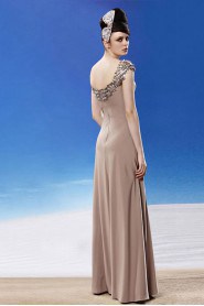 Scoop Floor-length Sleeveless Satin Formal Prom / Evening Dress