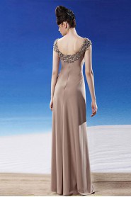 Scoop Floor-length Sleeveless Satin Formal Prom / Evening Dress