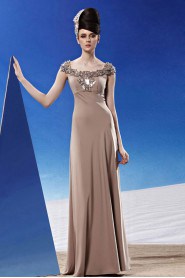 Scoop Floor-length Sleeveless Satin Formal Prom / Evening Dress