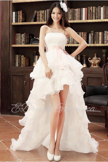 Asymmetrical Strapless Prom / Evening Dress