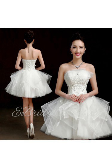 Ball Gown Strapless Short / Mini Prom / Evening Dress with Crystal