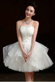 Ball Gown Strapless Short / Mini Prom / Evening Dress with Crystal