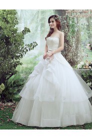 Ball Gown Strapless Sleeveless Wedding Dress