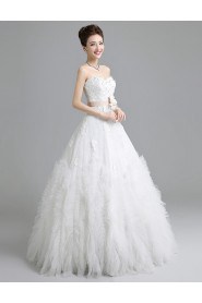 A-line Strapless Sleeveless Wedding Dress with Pearl