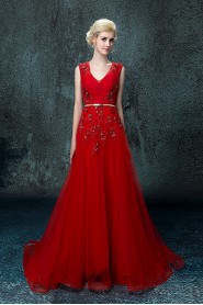 A-line V-neck Prom / Evening Dress