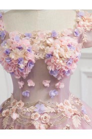 Ball Gown Off-the-shoulder Tulle,Satin Quinceanera Dress
