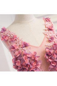 Ball Gown V-neck Tulle,Satin Quinceanera Dress