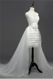 Sheath / Column Strapless Tulle Wedding Dress