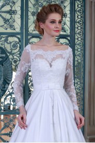 Ball Gown Square Satin Wedding Dress