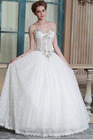 A-line Strapless Lace Wedding Dress