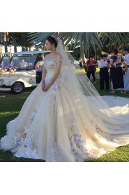 Ball Gown Off-the-shoulder Tulle Wedding Dress